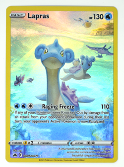 Pokemon TCG: Lapras GG05/GG70 Crown Zenith Ultra Rare Full Art NM Card - Image 1