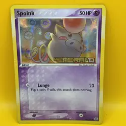 SPOINK ( 66/106 ) EMERALD 2005 Pokemon/ Nintendo Card Reverse Holo - Image 1