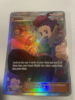 Pokemon Janine Unbroken Bonds Card 210/214 Ultra Rare Full Art SM Holo - Image 2