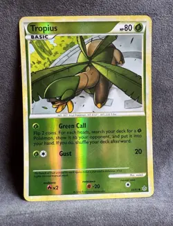 Tropius 66/95 Unleashed Reverse Holo Pokemon TCG Heavily Played Scratched - Image 1