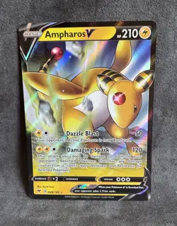 Ampharos V 049/185 Swsh04: Vivid Voltage Holo Pokemon TCG Lightly Played - Image 1