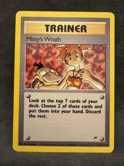 Misty's Wrath 114/132 Gym Heroes Regular Pokemon TCG Lightly Played - Image 1