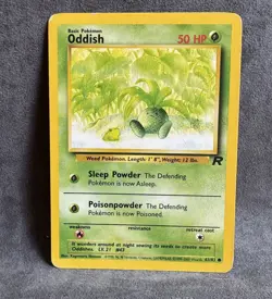 Oddish 63/82 Team Rocket Regular Pokemon TCG Heavily Played - Image 1