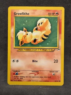 Growlithe 68/105 Neo Destiny Regular Pokemon TCG Moderately Played - Image 1