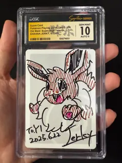 Jerky Signed Pokemon 2019 Old Maid Spare Card Eevee Japanese Auto PTCG Sketch - Image 1