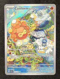 Pokemon Castform Sunny Form Illustration Rare 195/191 NM Surging Sparks - Image 1