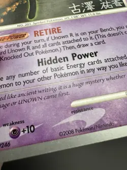 Pokemon Unown R 2010 Yuka Furusawa 77/146 World Championship Decks Regular MP - Image 3