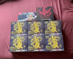 LOT OF 7 Pokemon TCG Elite Trainer Box ETBs and a Prismatic Surprise Box - Image 1