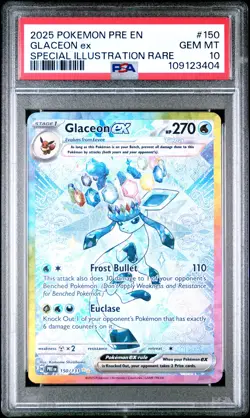 2025 POKEMON PRE EN-PRISMATIC EVOLUTIONS #150 GLACEON EX PSA 10 - Image 1