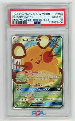 Pokemon TCG - Dedenne GX 195a/214 - Unbroken Bonds - PSA 10 - Image 1