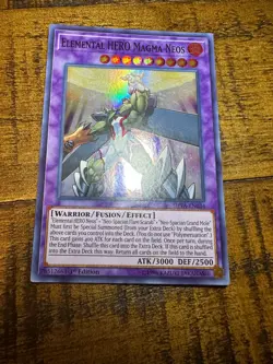 Elemental HERO Magma Neos SHVA-EN034 1st Edition Super Rare LP + BONUS - Image 1