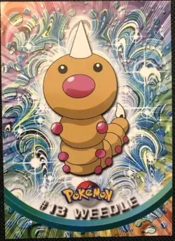 #13 WEEDLE HOLO FOIL Blue Logo Pokemon Topps TV Animation Edition Card - Image 1