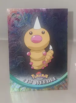 #13 WEEDLE HOLO FOIL Blue Logo Pokemon Topps TV Animation Edition Card - Image 2