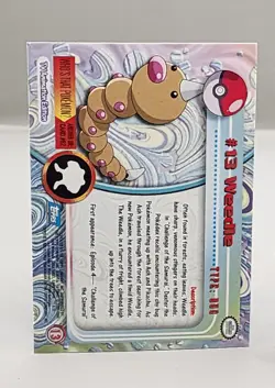 #13 WEEDLE HOLO FOIL Blue Logo Pokemon Topps TV Animation Edition Card - Image 4