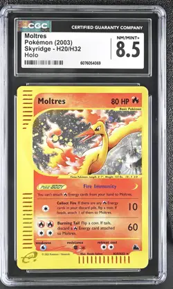 CGC 8.5 Moltres 2003 Skyridge H20/H32 Holo Pokemon Card - Image 1