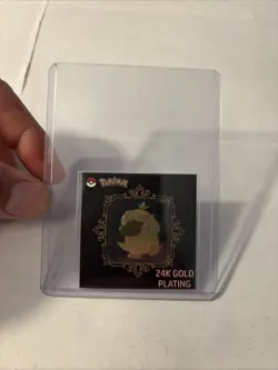 Psyduck 24k Gold Plated Sticker Korean Striking Candy Pokemon NM! - Image 1