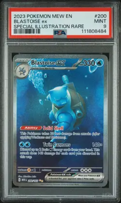 2023 POKEMON MEW EN-151 SPECIAL ILLUSTRATION RARE #200 BLASTOISE EX PSA 9 - Image 1