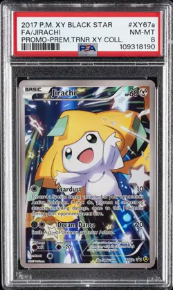 2017 POKEMON XY BLACK STAR PROMO PREM TRAINER XY COLL FULL ART/JIRACHI PSA 8 - Image 1