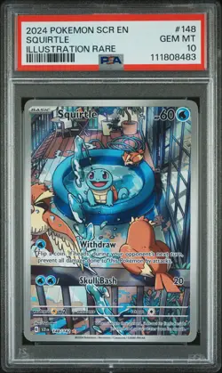 2024 POKEMON SCR EN-STELLAR CROWN ILLUSTRATION RARE #148 SQUIRTLE PSA 10 - Image 1