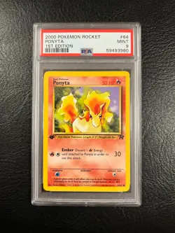 2000 Pokemon Rocket #64 - Ponyta - Mint - 1st Edition - PSA 9! - Image 1