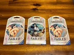 Disney Lorcana TCG: Fabled Booster Packs (12 Cards) - 3 Packs, New, Unopened - Image 1