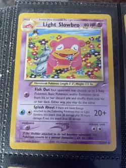 Pokemon Card Light Slowbro 80 HP Rare Holo Foil - Image 1