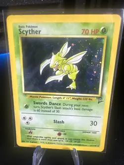 Pokemon TCG Scyther Base Set 2 Holo Unlimited Rare Card 17/130 - Image 1