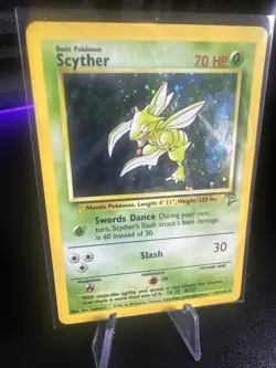 Pokemon TCG Scyther Base Set 2 Holo Unlimited Rare Card 17/130 - Image 2