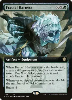 1x - Fractal Harness - Extended Art #388 - Commander 2021 - NM MTG - Image 1