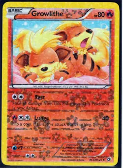2013 GROWLITHE RC4/RC25 Legendary Treasures Pokemon Radiant Collection HOLO (G11 - Image 1