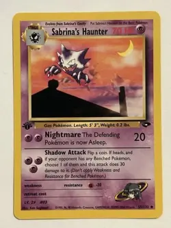 Pokemon TCG Sabrina's Haunter Gym Challenge 1st Edition 55/132 - Image 1