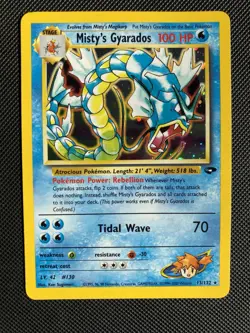 Misty's Gyarados NM Unlimited Holo Rare Gym Challenge 13/132 Pokemon - Image 1