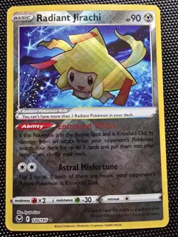 HOLO Radiant Jirachi 120/195 Silver Tempest Pokemon Card NM - Image 1