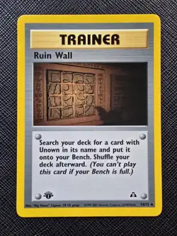 Neo Discovery Ruin Wall 74/75 1st Edition Trainer Pokemon Card - Image 1