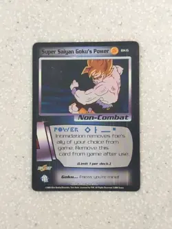 2000 Dragon Ball Z Card Super Saiyan Goku's Power BK6 Promo LP - Image 1