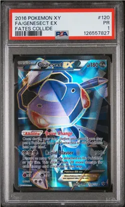 PSA 1 PR Grade Genesect EX 120/124 Full Art 2016 Pokemon XY Fates Collide CARD - Image 1