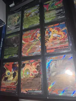 POKEMON BINDER PAGES, ASSORTMENT OF EX AND V CARDS, ALL CARDS ARE NEAR MINT - Image 2