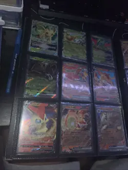 POKEMON BINDER PAGES, ASSORTMENT OF EX AND V CARDS, ALL CARDS ARE NEAR MINT - Image 3