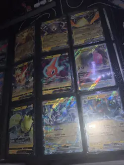 POKEMON BINDER PAGES, ASSORTMENT OF EX AND V CARDS, ALL CARDS ARE NEAR MINT - Image 4