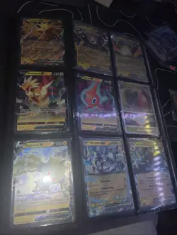 POKEMON BINDER PAGES, ASSORTMENT OF EX AND V CARDS, ALL CARDS ARE NEAR MINT - Image 5