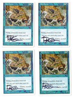 4 x Sea Sprite MTG Core Set 5th Edition Signed by artist Rebecca Guay! - Image 1