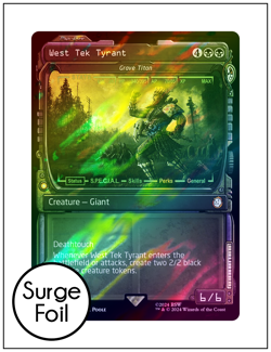1x West Tek Tyrant (Grave Titan), Showcase Art 0874 Surge Foil, Fallout, MTG NM - Image 1