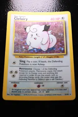 Pokemon TCG Clefairy Base Set 5/102 Holo Unlimited Holo Rare LP/XLNT - Image 1