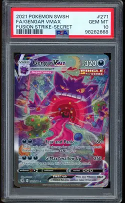 2021 Pokemon Gengar VMAX Fusion Strike Secret Rare Full Art SWSH #271 PSA 10 - Image 1