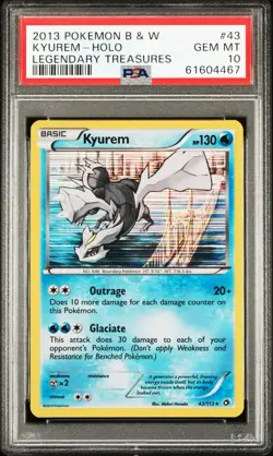 PSA 10 Kyurem #43 Pokemon 2013 Black & White Legendary Treasures Holo POP 9! - Image 1
