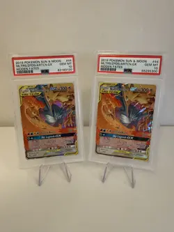 2019 Pokemon Sun & Moon Hidden Fates Moltres Zapdos Articuno GX 44/68 PSA 10 - Image 1
