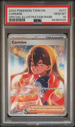2024 POKEMON TWM EN-TWILIGHT MASQUERADE SPECIAL ILLUSTRATION RARE CARMINE PSA 10 - Image 1
