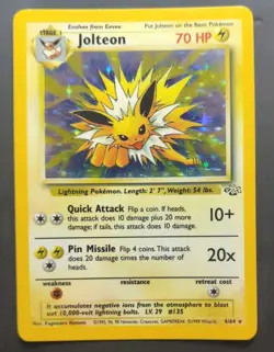 Jolteon #4/64, Jungle Holo Unlimited, 1999 Vintage Pokemon TCG, LP - Image 1