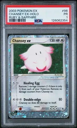 PSA 1 Chansey EX Ruby & Sapphire #96 2003 Pokemon E Reader PR - Image 1