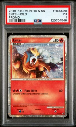 PSA 1 PR Graded 2010 Pokemon Heartgold & Soulsilver Promo #HGSS20 Entei Holo - Image 1